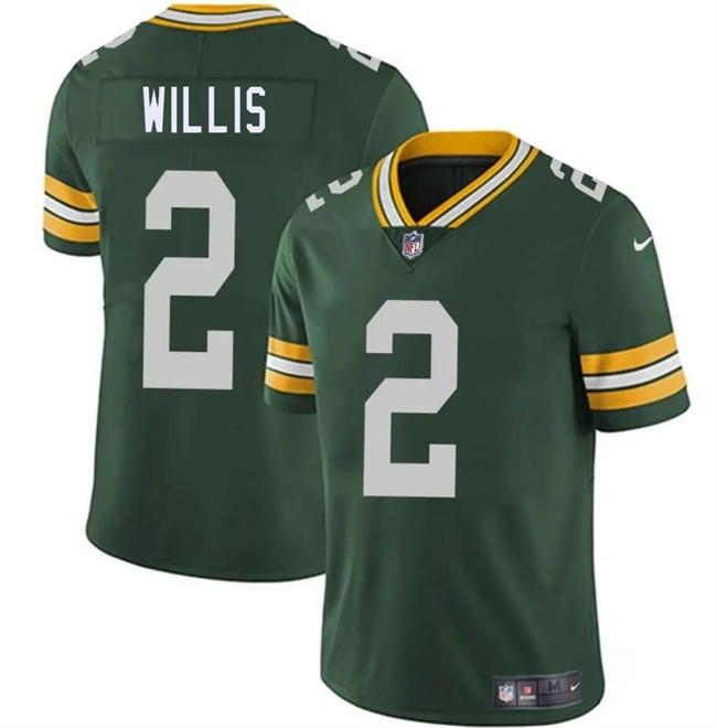 Youth Green Bay Packers #2 Malik Willis Green Vapor Limited Stitched Football Jersey